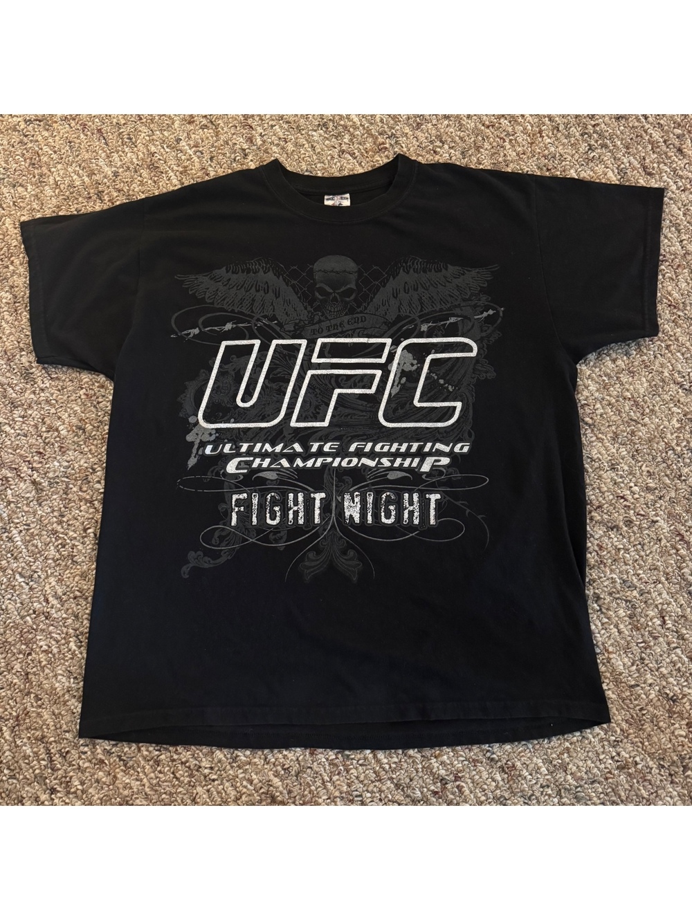 Vtg UFC Fight Night 2009 Y2K Graphic T-Shirt Jerzees Size Extra Large Black